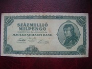 BANKNOT WĘGRY 100 milionów Pengo 1946 r.