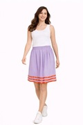 Lawendowa spódnica mini BONPRIX – trapezowa, na gumce, z podszewką 38
