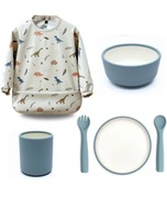 6-częściowy komplet  dla niemowląt z talerzem miską kubkiem  śliniaczkiem