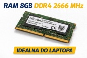 RAM 8GB DDR4 2666 SODIMM LAPTOP / MICRON / SPRAWNA