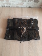 Stalowy zamykany gorset underbust L/XL latex fetysz