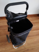 wózek zakupowy z torbą termiczą na mrożonki, lekki aluminiowy składany, 40L