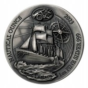 Rwanda: Nautical Ounce - SS Great Eastern 1 oz Srebra 2023 Antique Finish