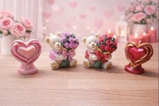Zestaw świec  miś + serce,  prezent na walentynki dzień kobiet dzień matki 