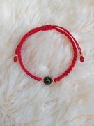 Bransoletka szczęścia makrama czerwona chińskie znaki szczęścia damska