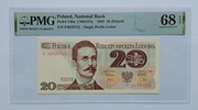 20 złotych 1982 rok jednoliterowa seria P bardzo wysoka nota PMG 68 EPQ