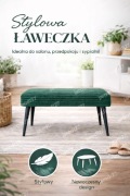 Ławeczka tapicerowana do sypialni / przedpokoju.Butelkowa zieleń 