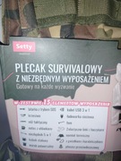 Plecak survivalowy z wyposażeniem. Setty.