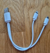 Rozdzielacz USB na 1x mikro USB 1x iphone