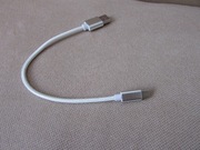 kabel do ładowania typ C srebrny 25cm krótki