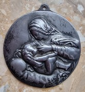 Matka Boska plakieta ryngraf medalion cyna