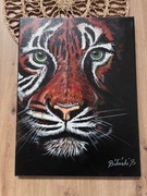 Obraz akryl tygrys 40x30 ręcznie malowany