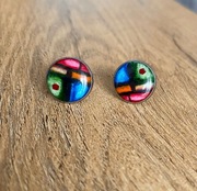 Unikatowe kolczyki sztyfty- artystyczne, ręcznie malowane akwarelami 