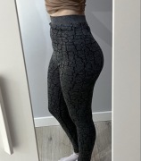 Szare sportowe legginsy na siłownię do biegania S