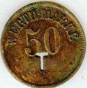 ŚLĄSK - POLANICA  WERTH - MARKE 50 FEN T mos  25,4 mm  !!!