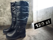 Kozaki ocieplane do kolana pikowane 