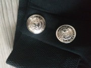 BALMAIN PARIS  czarne krótkie spodenki guziki logowane grubsze __BDB__36/38