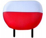 Pokrowiec na zagłówek do samochodu biało - czerwone 