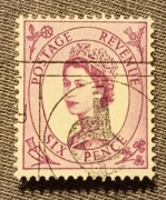 Elżbieta II. 6 pence postage revenue