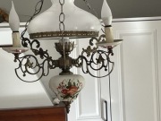 Lampa w stylo retro, mosiężna, ręcznie malowana