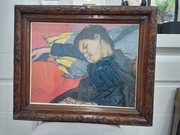 Stanisław Wyspiański - Śpiący Mietek - stara reprodukcja 