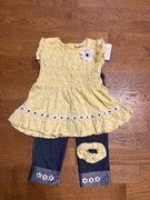 Nowy komplet Little Lass – koszulka, legginsy i gumka do włosów