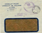 1939 Kurierem, list wysł. pocztą dyplomatyczną z Konsulatu Polski w Lyonie
