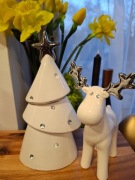 KOMPLET RENIFER CHOINKA BIAŁY KRYSZTAŁKI HOME&YOU SREBRO