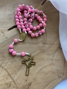 Różaniec ręcznie robiony różowy