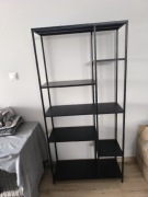 Regał loftowy Newcastle - czarny metalowy industrialny asymetryczny