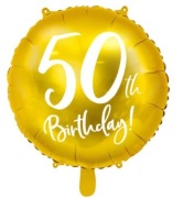 Balon foliowy 50- urodziny 50th Birthday na hel 45cm 