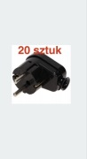 20 sztuk wtyczek wtyczka kątowa z uziemieniem czarna 16A mocna 20 sztuk