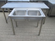 ZLEW GASTRONOMICZNY 2 KOMOROWY Z PÓŁKĄ 100/60/85
