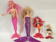 Barbie syrenka - kobieta zestaw 4 szt