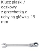 Garant Klucz płaski/oczkowy z grzechotką 19mm