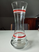 Szklany wazon "czerwone i białe paski", świetny kształt 