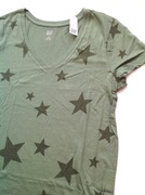 GAP oliwkowa koszulka basic w gwiazdy M