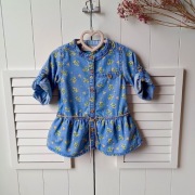 Zara Baby Girl 68 sukienka tunika jeansowa jeans zapinana na guziki podwija