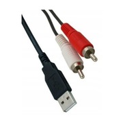Kabel wtyk USB - 2x wtyk RCA cinch 1,5m audio(4848