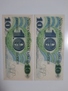 201#N DWA BANKNOTY 10 ZŁ JÓZEF BEM 1982 ROK RZADKIE SERIE A I B STAN UNC
