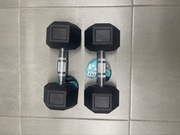 Hantle HEX 2 x 7,5kg hantelki 15kg dumbells sześciokątne ogumowane ciężarki