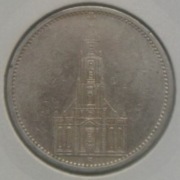 Srebrna moneta Niemcy - III Rzesza - 5 Marek 1934 r. KOŚCIÓŁ GARNIZONOWY 