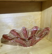 patera szklana murano szklo kolorowe przezroczyste i rozowe