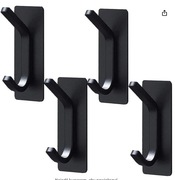 Wieszaki haczyki samoprzylepne podwójne czarny mat