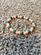 Bransoletka z kolorowych koralików 18 cm rękodzieło