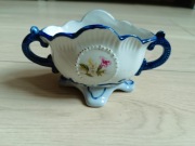 Stary ceramiczny koszyczek retro / żardiniera vintage z uszkami