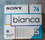 5-pack Sony Bianca 74 min Mini Disc