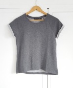 Bluzka Esmara XS 34 szara pikowana top t-shirt blu