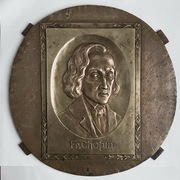 Plakieta brąz śr. 29 cm Fr. Chopin Leon Szatzsznajder ? ca. 1920-30