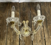 Kinkiet podwójny z kryształkami w stylu Maria Teresa vintage lata 60
